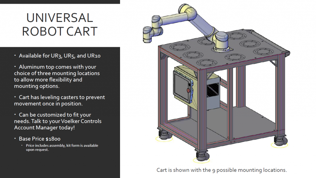 Universal Robot Cart for UR3, UR5, UR10 - Voelker Controls Company