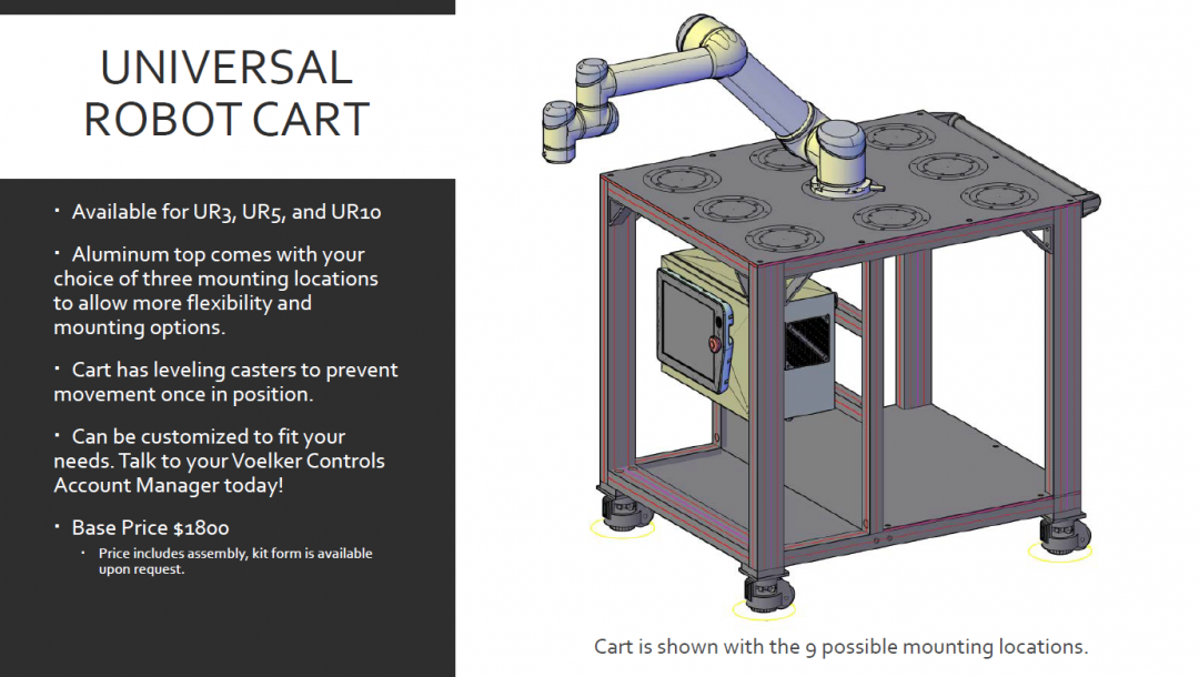 Universal Robot Cart for UR3, UR5, UR10 Voelker Controls Company